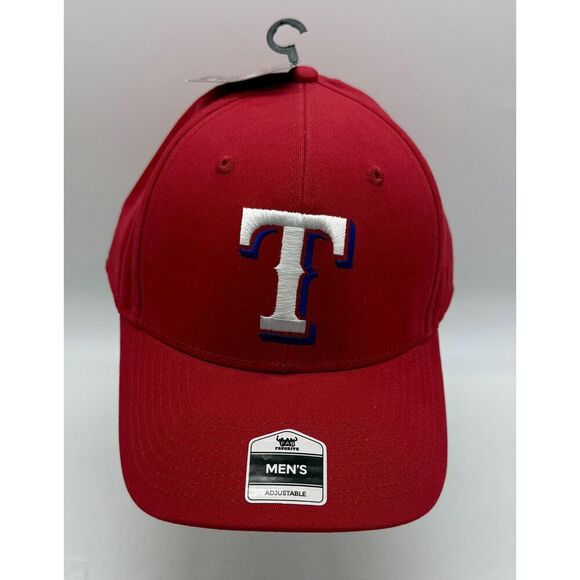 Texas Rangers Baseball Hat Adult Hook & Loop‎ Strap Embroidered Official MLB Red - Picture 1 of 9